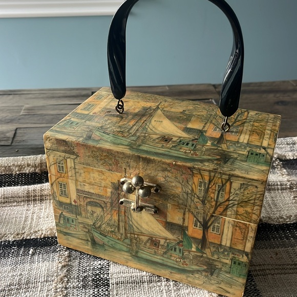 Vintage Billie Ross of The Palm Beaches -Swedish Box Purse - Picture 3 of 17